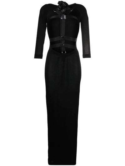 Roberto Cavalli Cut-out Detail Maxi Dress In Black