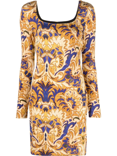 Just Cavalli Graphic-print Dress In Nude