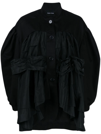 Simone Rocha Gather-detail Oversized Jacket In Black