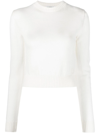 Jil Sander Embroidered Logo Cropped Jumper In Nude