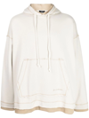 Five Cm Contrast-stitch Drawstring Hoodie In Nude