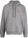 Carhartt Wip Hooded American Script Sweatshirt In Grau
