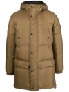 Yves Salomon Hooded Feather-down Padded Coat In Green