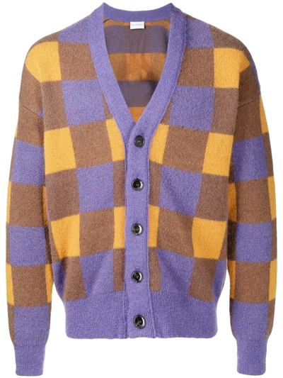 Drôle De Monsieur Checked Mohair-blend Cardigan In Multicolour