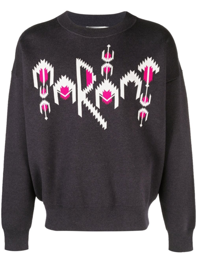 Isabel Marant Logo Print Sweatshirt In Black