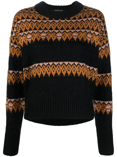 Scotch & Soda Fair Isle Knit Jumper In Black