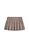Miu Miu Pleated Tartan-wool Mini Skirt