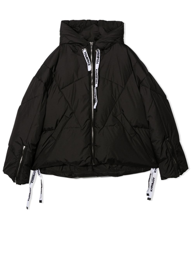 Khrisjoy Kids' Down Jacket With Drawstring In Black