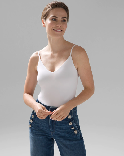 White House Black Market Shaping V-neck Cami In White