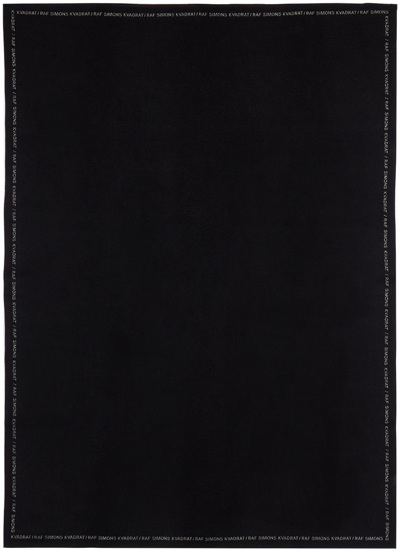 Kvadrat/raf Simons Black Double-faced Wool Throw In 1880 Black