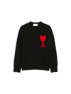 Ami Alexandre Mattiussi Ami De Coeur Intarsia Organic Cotton Sweater In Black