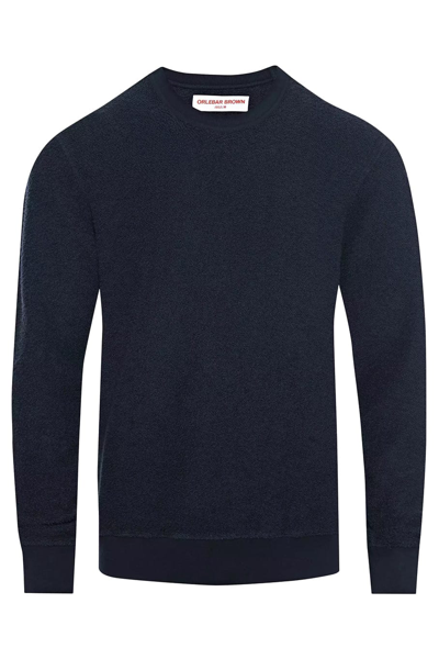 Orlebar Brown 'pierce' Luxe Stripe Rib Towelling Sweatshirt In Blue,black