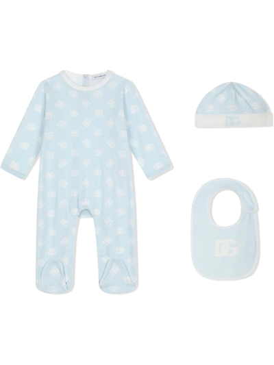 Dolce & Gabbana Babies' 3-piece Gift Set With Dg Logo Print In Multicolor