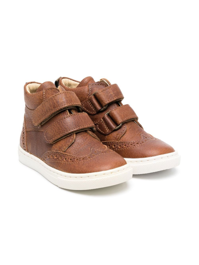 Pèpè Kids' Paul High-top Sneakers In Brown