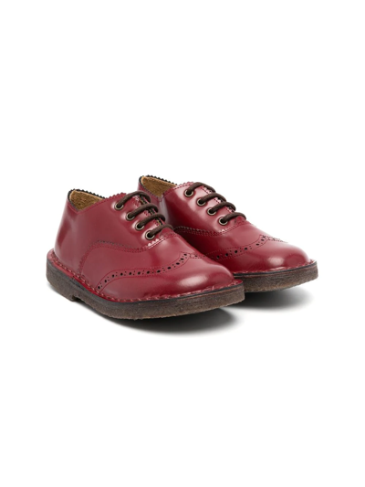 Pèpè Kids' Dusty Lace-up Brogues In Red