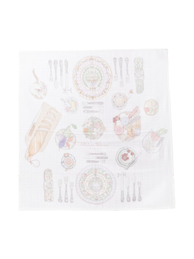 Atelier Choux Graphic-print Blanket In White