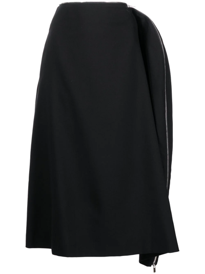 Comme Des Garçons Zip-detail High-waisted Skirt In Black