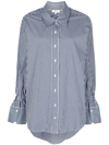 A.l.c Monica Striped Cotton Button-up In Blue-lt