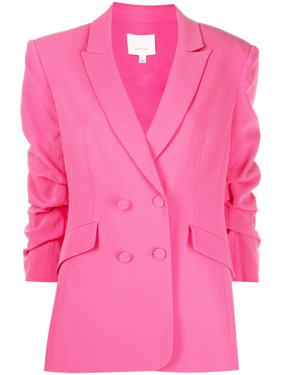 Cinq À Sept Khloe Crepe Ruched Blazer In Pink