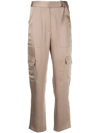 Jonathan Simkhai Carolina Satin Utility Cargo Pants In Neutrals