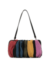 Staud Bean Gathered Beaded Leather Shoulder Bag In Multicoloured