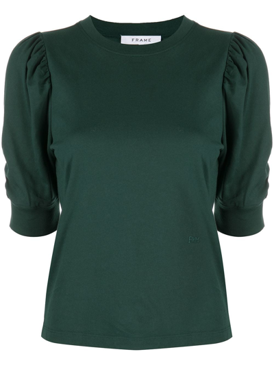 Frame Frankie Puff Sleeve Tee In Green