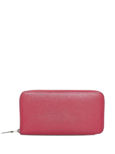 Pre-owned Hermes  Azap Zip-around Wallet In Pink