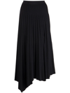 Simkhai High-waist Asymetric Pleated Skirt In Black