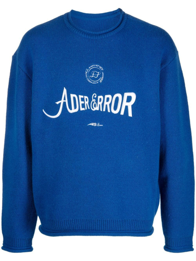 Ader Error Verif Logo-embroidered Jumper In Blue