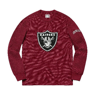 Pre-owned Supreme X Nfl Raiders '47 Thermal 'maroon' In Red