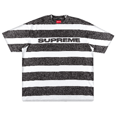 Pre-owned Supreme Printed Stripe Short-sleeve Top 'black'
