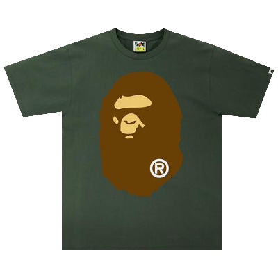 Pre-owned Bape Big Ape Head Tee 'olive Drab' In Green