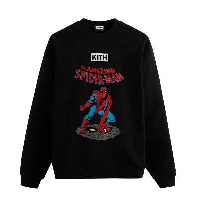 Pre-owned Kith For Spider-man Allies Vintage Crewneck 'black'