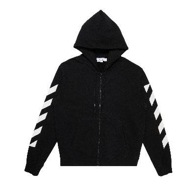 Pre-owned Off-white Diag Arrow Slim Zip Hoodie 'black/white'