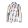 MARTINE ROSE GREY STRIPED WRAP SHIRT,CMRAW2242418380040