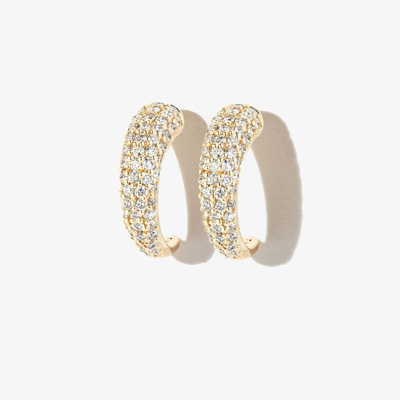 Adina Reyter 14kt Yellow Gold Thorn Diamond Huggie Hoop Earrings