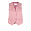 The Frankie Shop Gelso Grain De Poudre And Satin Vest In Pink