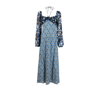 Rixo London Blue Jeanie Contrast Print Midi Dress In Blue