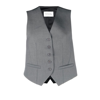 The Frankie Shop Gelso Grain De Poudre And Satin Vest In Grey