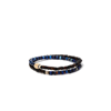 Luis Morais 14k Yellow Gold Hexagon Slogan Sapphire Bolt Beaded Bracelet In Gold