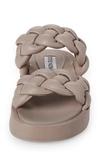 Steve Madden Hillary Braided Platform Slide Sandal In Taupe