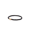 Luis Morais 14k Yellow Gold Ribbed Hexagon Hamsa Bolt Beaded Bracelet In Gold