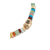 Luis Morais 14k Yellow Gold Ribbed Hexagon Hamsa Bolt Beaded Bracelet In Gold