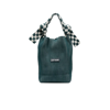 Lastframe Green Ichimatsu Obi Medium Tote Bag In Green