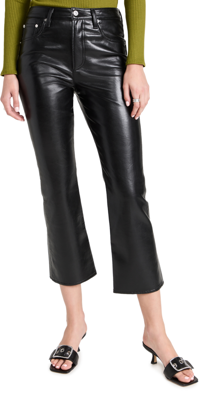 Citizens Of Humanity Isola Leather Bootcut Ankle Pants In Black