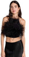 Cult Gaia Joey Ostrich Feather Halter Top