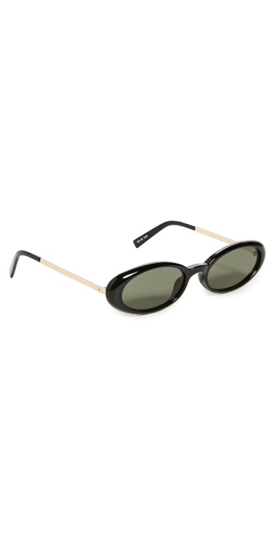 Le Specs Magnifique 55mm Oval Sunglasses In Black