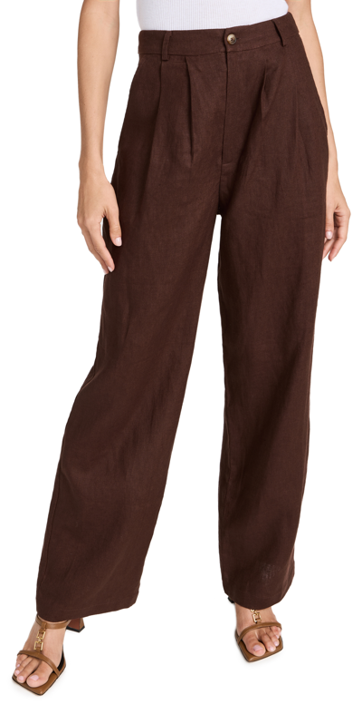 Reformation Brown Vesta Trousers In Cafe