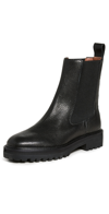 Reformation Katerina Lug Sole Chelsea Boots In Black Tumbled