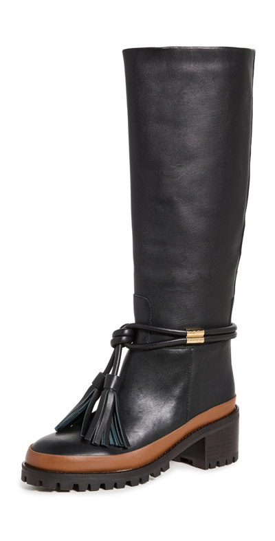 Ulla Johnson Cornwall Leather Knee-high Boots In Noir